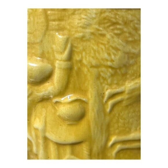 Vintage Ceramic Canister by Sande – Bas-Relief Colonial Tavern Scene with Horseb - Picture 10 of 16